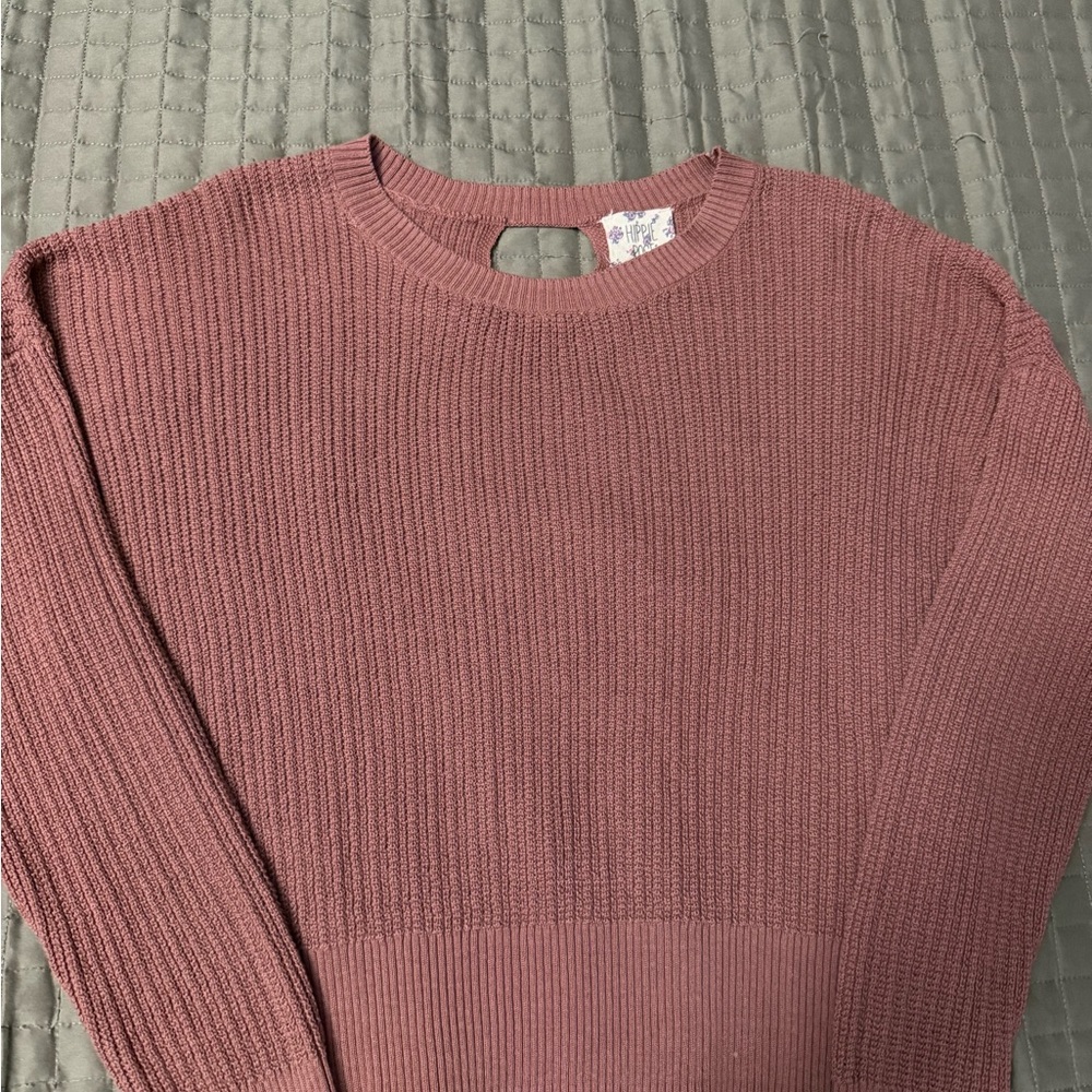 Hippie Rose Dusty Rose Crew Neck Sweater